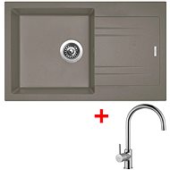 Sinks Linea 780 Truffle + Vitalia - Kitchen Sink and Tap Set