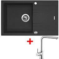 Sinks Linea 780 XC Granblack + Elka - Kitchen Sink and Tap Set