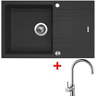 Sinks Linea 780 XC Granblack + Vitalia - Set dřezu a baterie