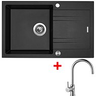 Sinks Linea 780 XC Metalblack + Vitalia - Kitchen Sink and Tap Set