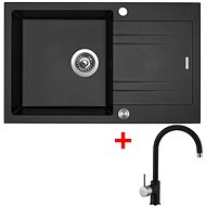 Sinks Linea 780 XC Metalblack + Vitalia GR - Kitchen Sink and Tap Set