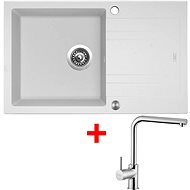 Sinks Linea 780 XC Milk + Elka - Kitchen Sink and Tap Set