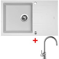 Sinks Linea 780 XC Milk + Vitalia - Kitchen Sink and Tap Set
