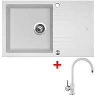 Sinks Linea 780 XC Milk + Vitalia GR - Kitchen Sink and Tap Set