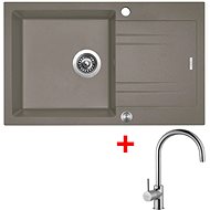 Sinks Linea 780 XC Truffle + Vitalia - Kitchen Sink and Tap Set