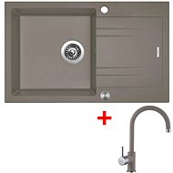 Sinks Linea 780 XC Truffle + Vitalia GR - Kitchen Sink and Tap Set
