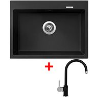 Sinks Maximo 680 Pureblack + Vitalia GR - Kitchen Sink and Tap Set