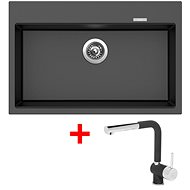 Sinks Maximo 780 Metalblack + Mix 3 P GR - Kitchen Sink and Tap Set