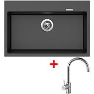 Sinks Maximo 780 Metalblack + Vitalia - Kitchen Sink and Tap Set