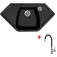 Sinks Naiky 980 Granblack + Flexia - Kitchen Sink and Tap Set