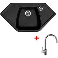 Sinks Naiky 980 Granblack + Vitalia - Kitchen Sink and Tap Set