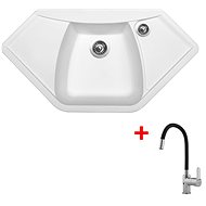Sinks Naiky 980 Milk + Flexia - Kitchen Sink and Tap Set