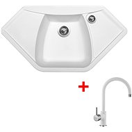 Sinks Naiky 980 Milk + Vitalia GR - Kitchen Sink and Tap Set
