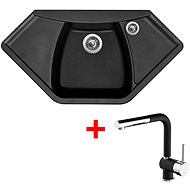 Sinks Naiky 980 Pureblack + Mix 3 P GR - Kitchen Sink and Tap Set