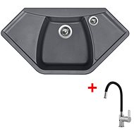 Sinks Naiky 980 Titanium + Flexia - Kitchen Sink and Tap Set