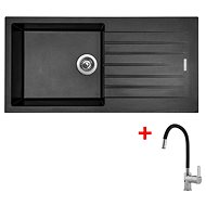Sinks Perfecto 1000 Metalblack + Flexia - Kitchen Sink and Tap Set