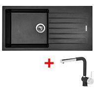 Sinks Perfecto 1000 Metalblack + Mix 3 P GR - Kitchen Sink and Tap Set
