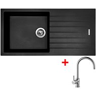 Sinks Perfecto 1000 Pureblack + Vitalia - Kitchen Sink and Tap Set