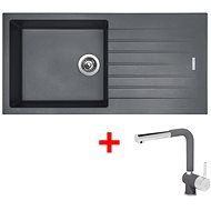 Sinks Perfecto 1000 Titanium + Mix 3 P GR - Kitchen Sink and Tap Set