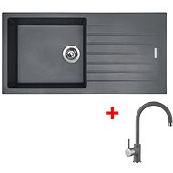 Sinks Perfecto 1000 Titanium + Vitalia GR - Kitchen Sink and Tap Set