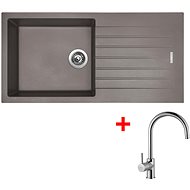 Sinks Perfecto 1000 Truffle + Vitalia - Kitchen Sink and Tap Set