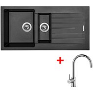 Sinks Perfecto 1000.1 Metalblack + Vitalia - Kitchen Sink and Tap Set