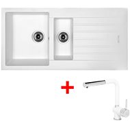 Sinks Perfecto 1000.1 Milk + Mix 3 P GR - Kitchen Sink and Tap Set