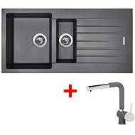 Sinks Perfecto 1000.1 Titanium + Mix 3 P GR - Kitchen Sink and Tap Set