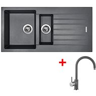 Sinks Perfecto 1000.1 Titanium + Vitalia GR - Kitchen Sink and Tap Set