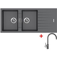 Sinks Perfecto 1160 Duo Titanium + Vitalia GR - Kitchen Sink and Tap Set