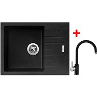 Sinks Perfecto 650 Granblack + Vitalia GR - Kitchen Sink and Tap Set