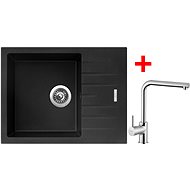 Sinks Perfecto 650 Metalblack + Elka - Kitchen Sink and Tap Set