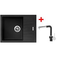 Sinks Perfecto 650 Metalblack + Mix 3 P GR - Kitchen Sink and Tap Set