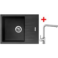 Sinks Perfecto 650 Pureblack + Elka - Kitchen Sink and Tap Set
