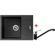 Sinks Perfecto 650 Pureblack + Pronto GR - Kitchen Sink and Tap Set