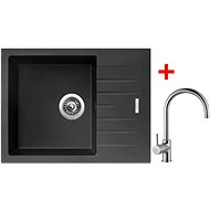 Sinks Perfecto 650 Pureblack + Vitalia - Kitchen Sink and Tap Set