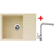 Sinks Perfecto 650 Sahara + Elka - Kitchen Sink and Tap Set