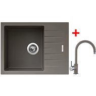 Sinks Perfecto 650 Truffle + Vitalia GR - Kitchen Sink and Tap Set