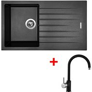 Sinks Perfecto 860 Metalblack + Vitalia GR - Kitchen Sink and Tap Set