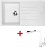 Sinks Perfecto 860 Milk + Mix 3 P GR - Kitchen Sink and Tap Set
