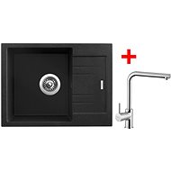 Sinks Rapid 580 Granblack + Elka - Kitchen Sink and Tap Set