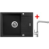 Sinks Rapid 580 XC Granblack + Elka - Kitchen Sink and Tap Set