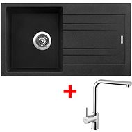 Sinks Rapid 780 Granblack + Elka - Kitchen Sink and Tap Set