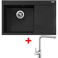 Sinks Rim 780 L Granblack + Elka - Kitchen Sink and Tap Set
