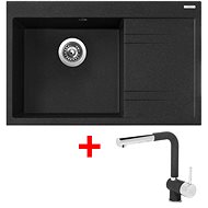 Sinks Rim 780 L Granblack + Mix 3 P GR - Kitchen Sink and Tap Set