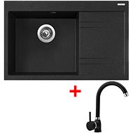 Sinks Rim 780 L Granblack + Polo GR - Kitchen Sink and Tap Set