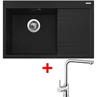 Sinks Rim 780 L Metalblack + Elka - Kitchen Sink and Tap Set