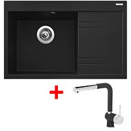 Sinks Rim 780 L Metalblack + Mix 3 P GR - Kitchen Sink and Tap Set