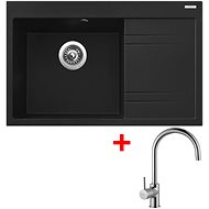 Sinks Rim 780 L Metalblack + Vitalia - Kitchen Sink and Tap Set