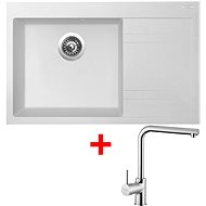 Sinks Rim 780 L Milk + Elka - Kitchen Sink and Tap Set